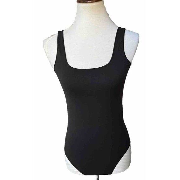 SKIMS Black Fits Everyday Sleeveless Square Neck Stretchy Brief Bodysuit Size L - Picture 1 of 10
